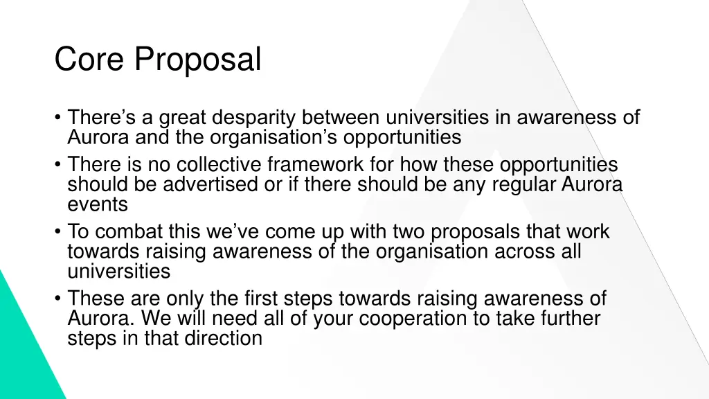 core proposal