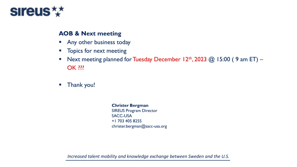 aob next meeting any other business today topics