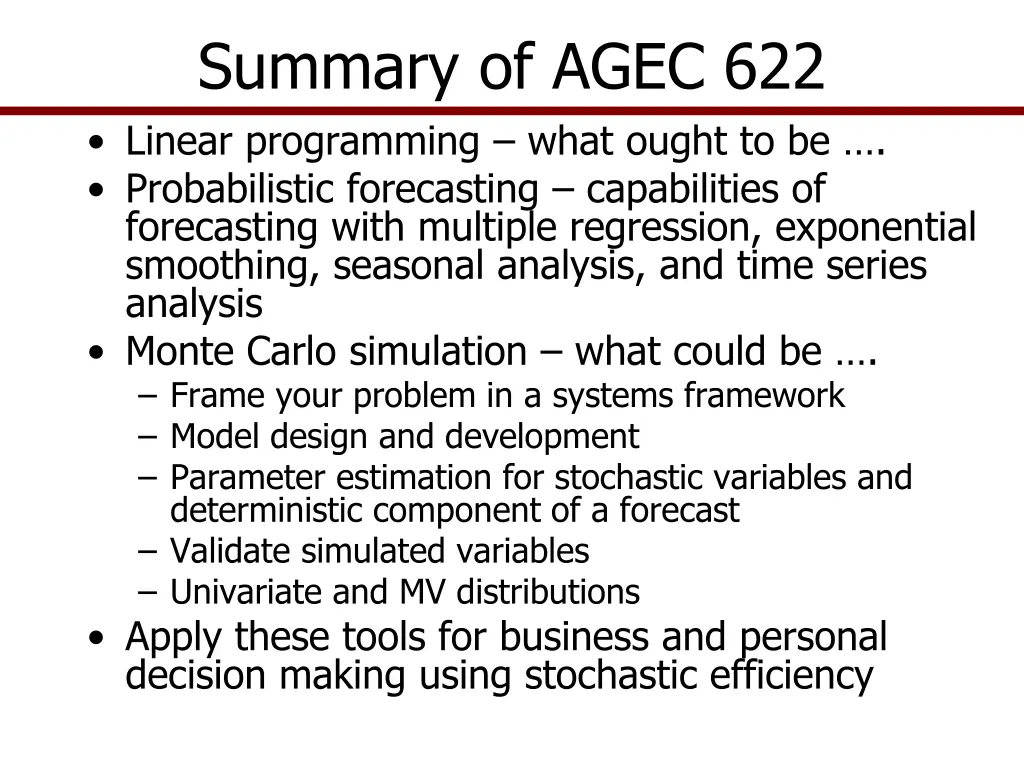 summary of agec 622