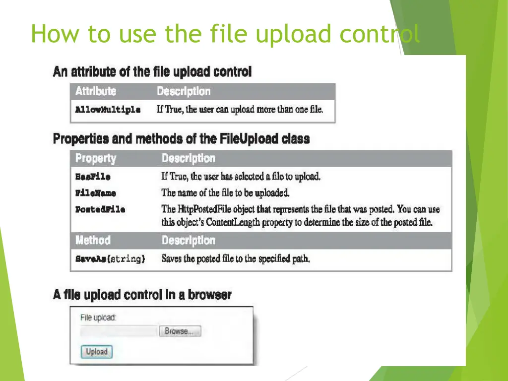 how to use the file upload control
