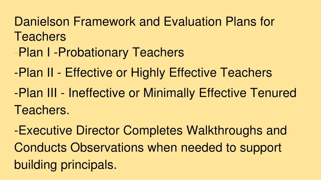 danielson framework and evaluation plans