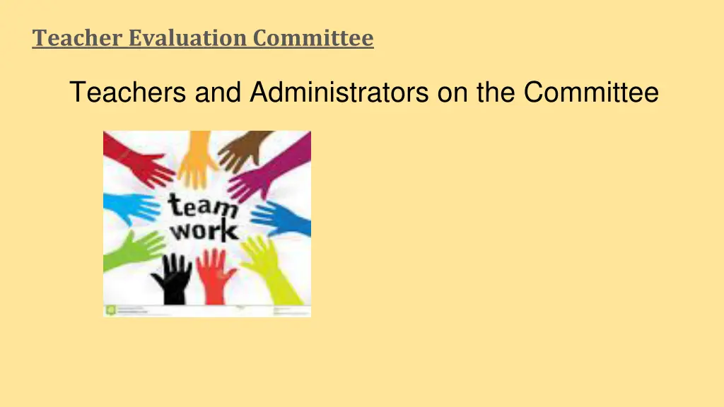 teacher evaluation committee