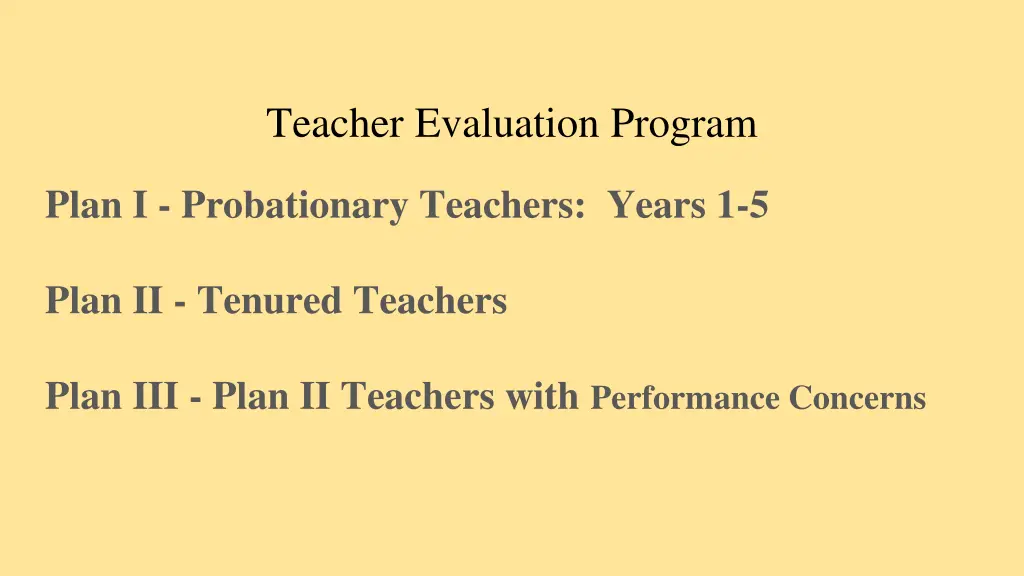 teacher evaluation program