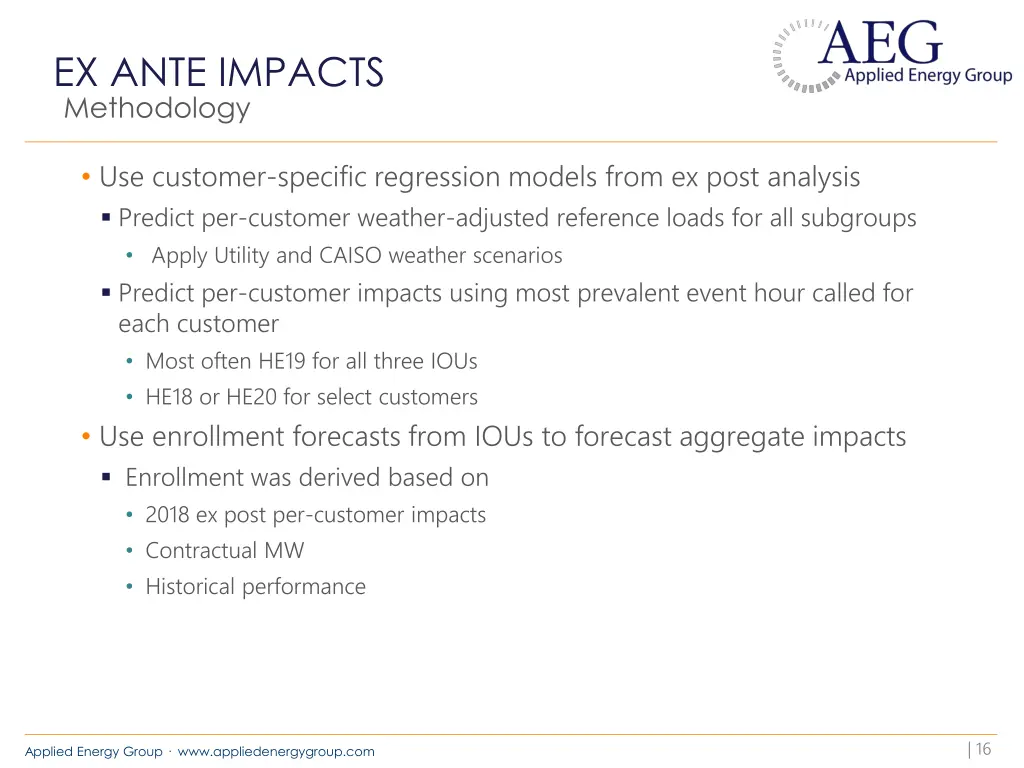 ex ante impacts