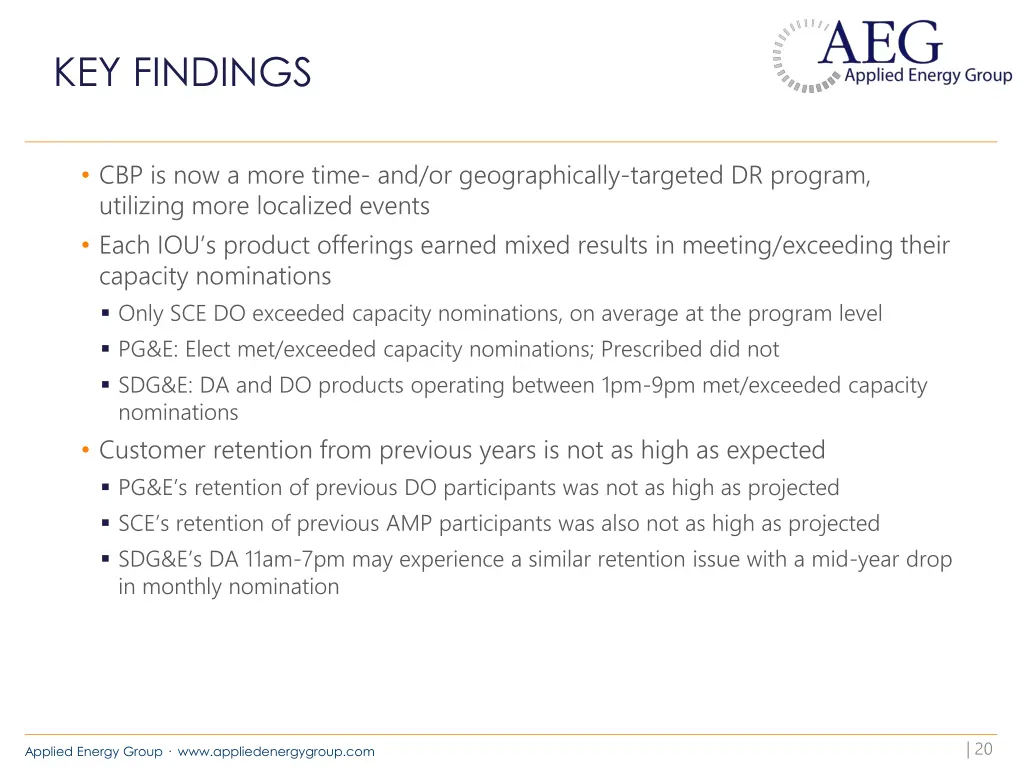 key findings
