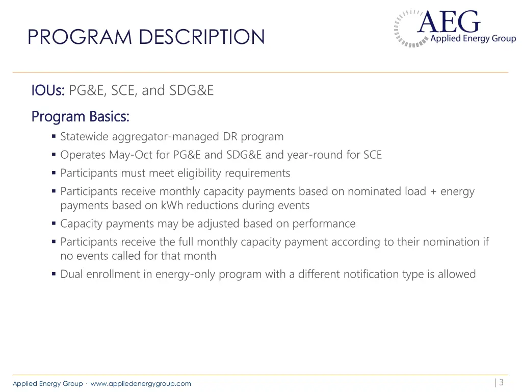 program description