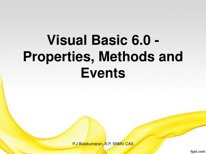 visual basic 6 0 properties methods and events