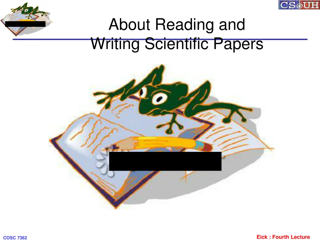 about reading and writing scientific papers