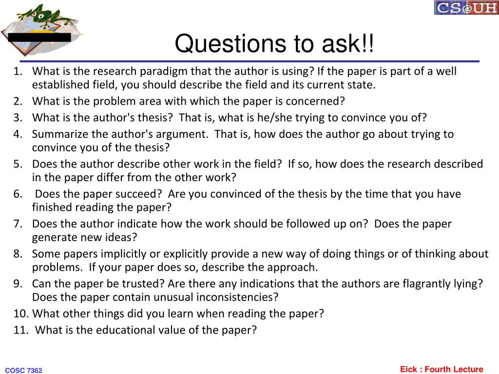 questions to ask
