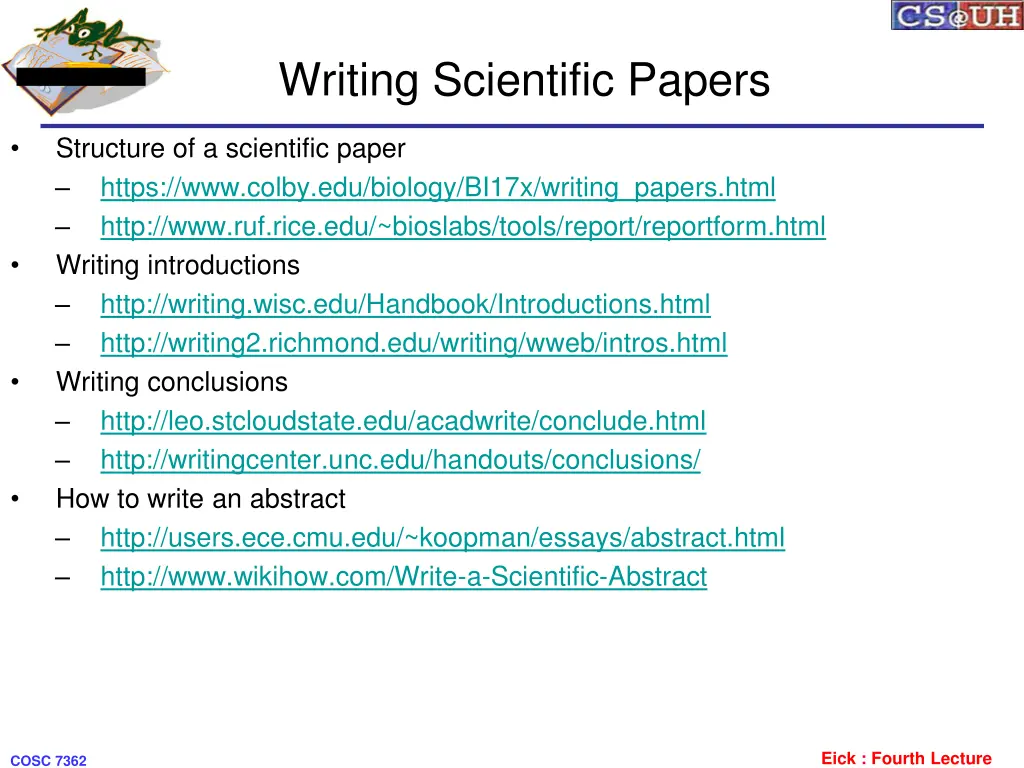 writing scientific papers