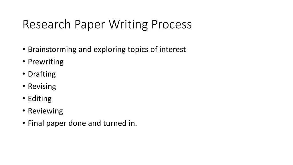research paper writing process