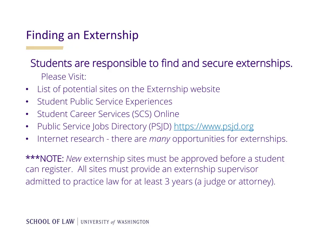 finding an externship