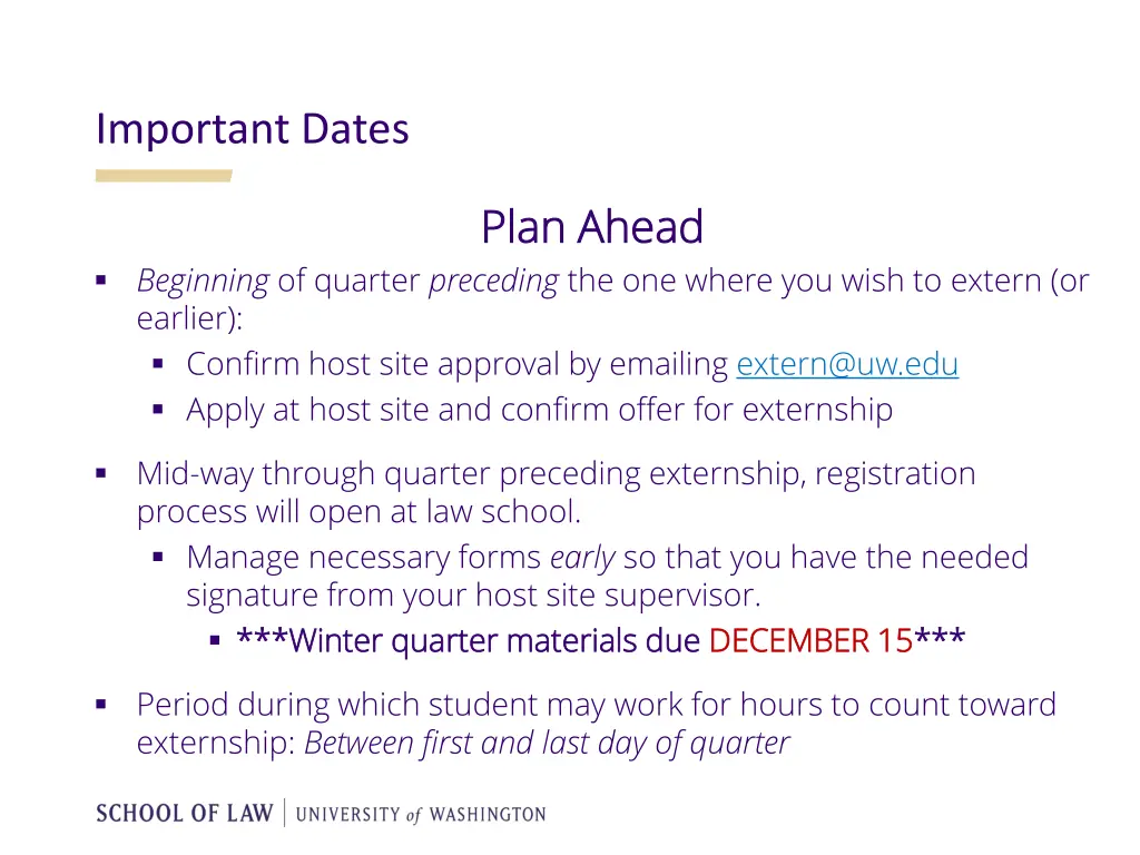 important dates