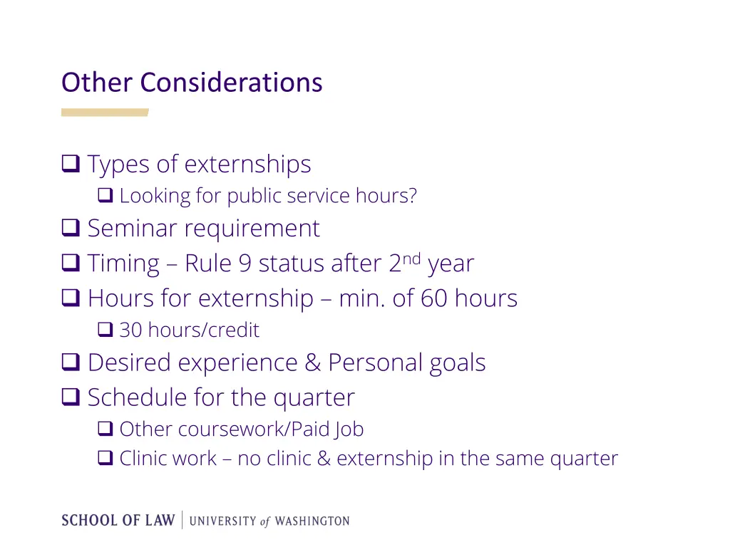 other considerations