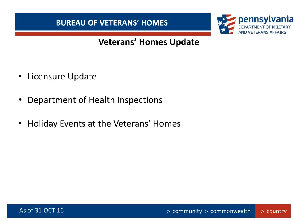 bureau of veterans homes