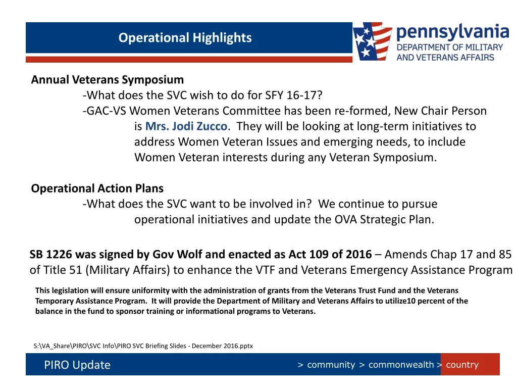 operational highlights 1