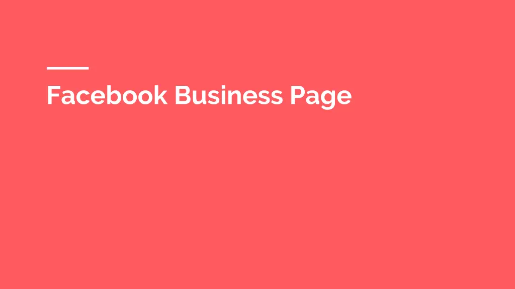 facebook business page