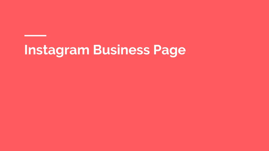 instagram business page