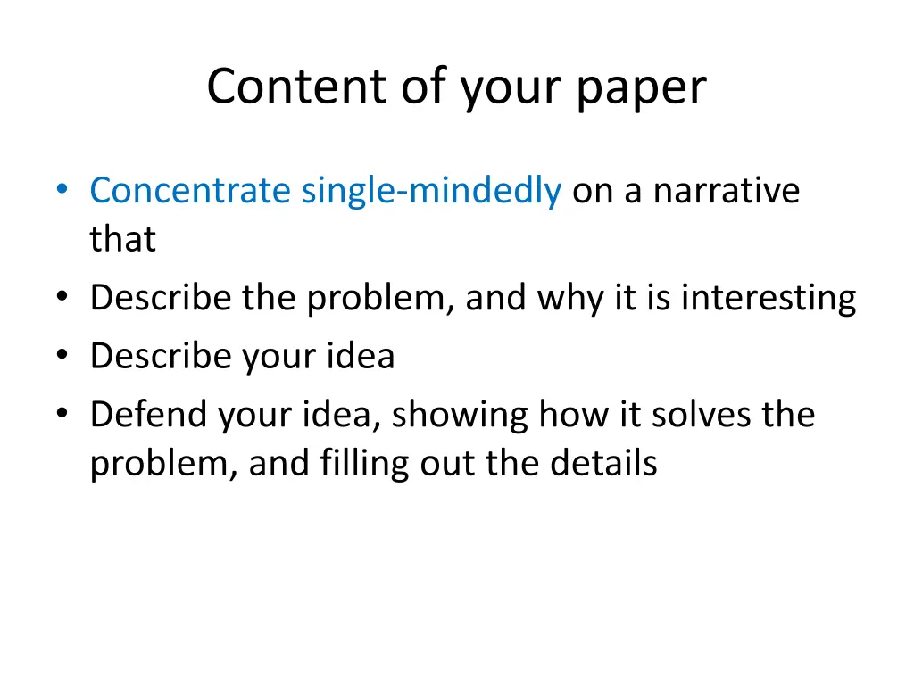 content of your paper