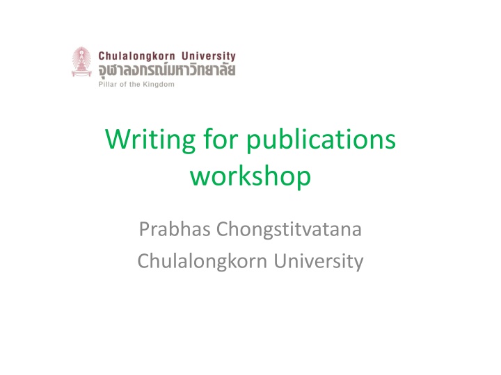 writing for publications workshop