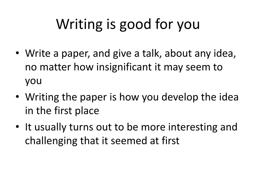 writing is good for you