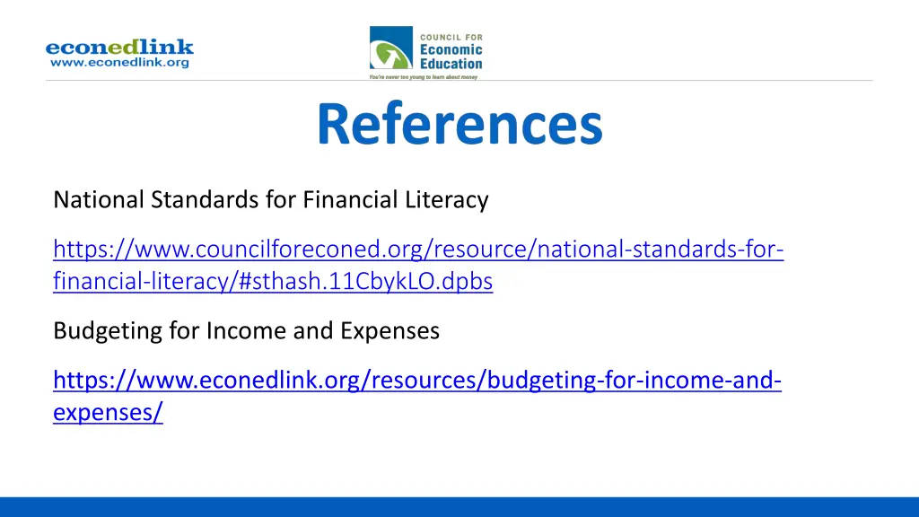 national standards for financial literacy