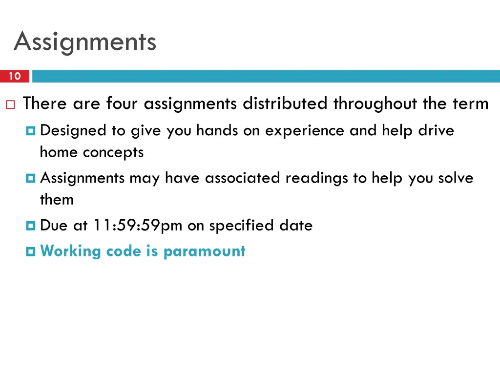 assignments