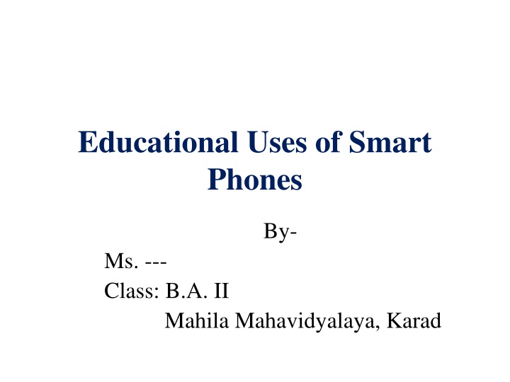 educational uses of smart phones