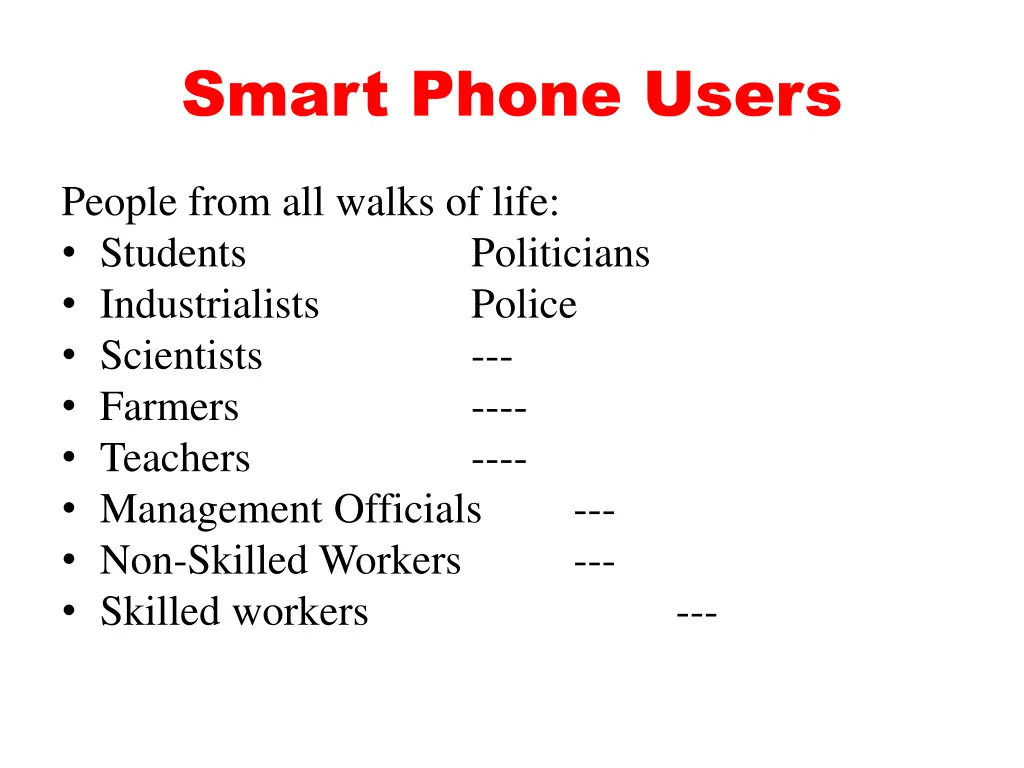 smart phone users