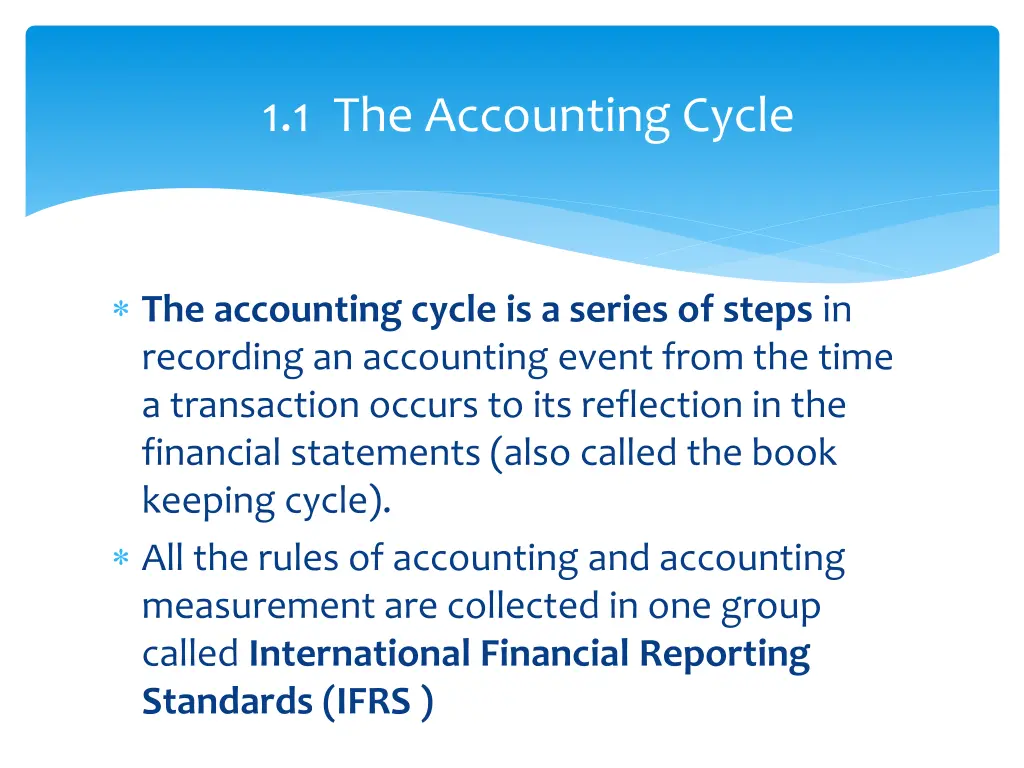 1 1 the accounting cycle