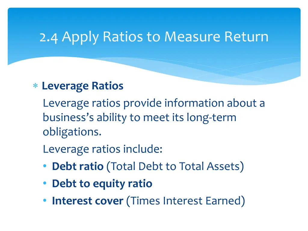 2 4 apply ratios to measure return