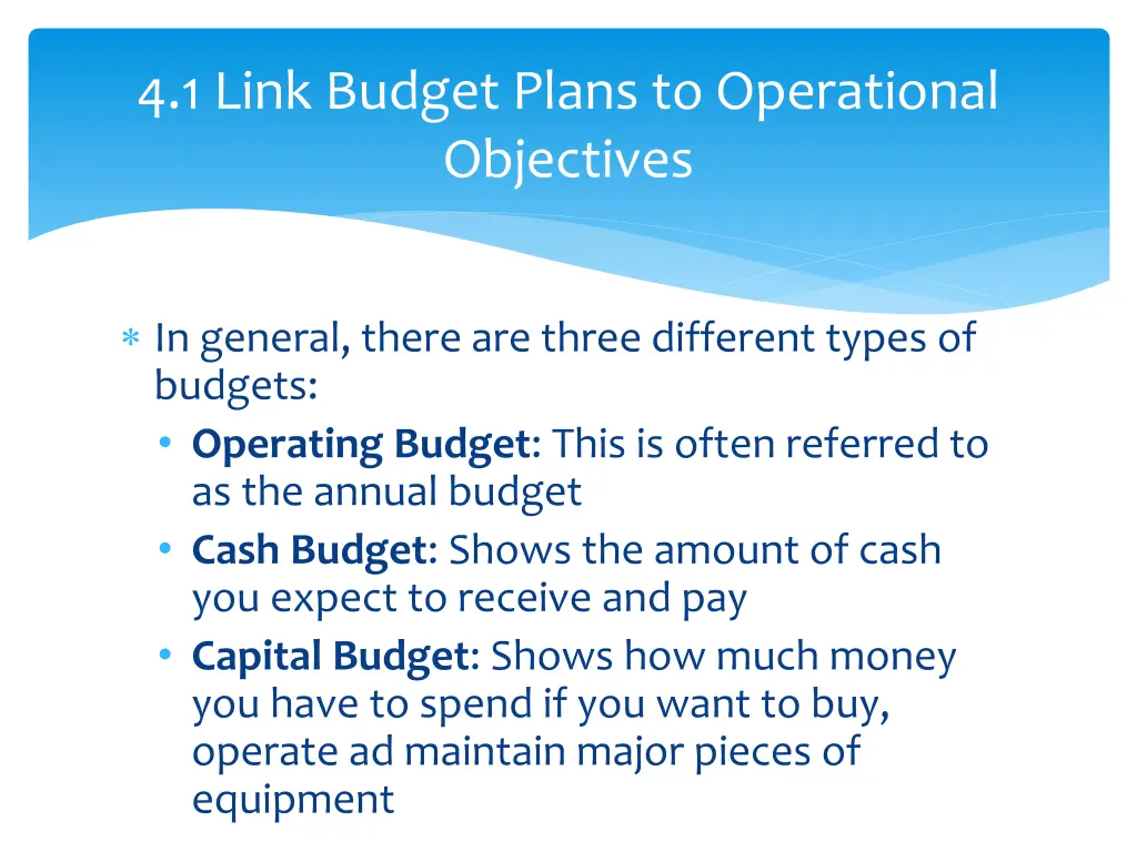 4 1 link budget plans to operational objectives 1