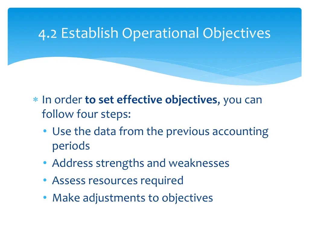 4 2 establish operational objectives