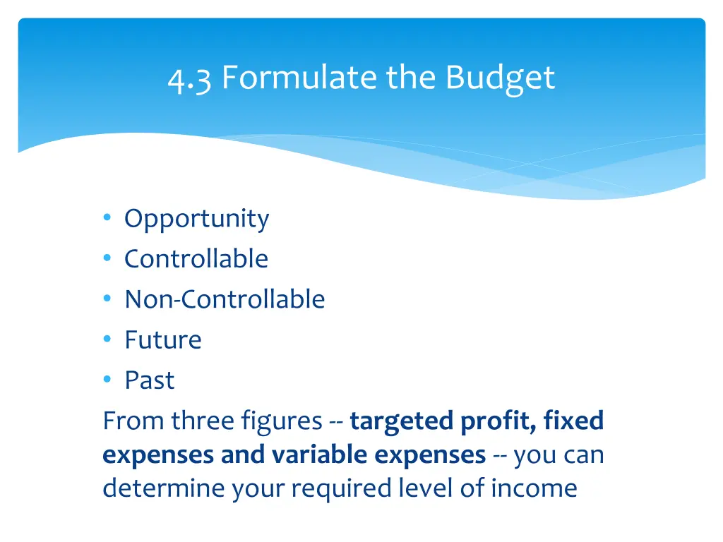 4 3 formulate the budget 1