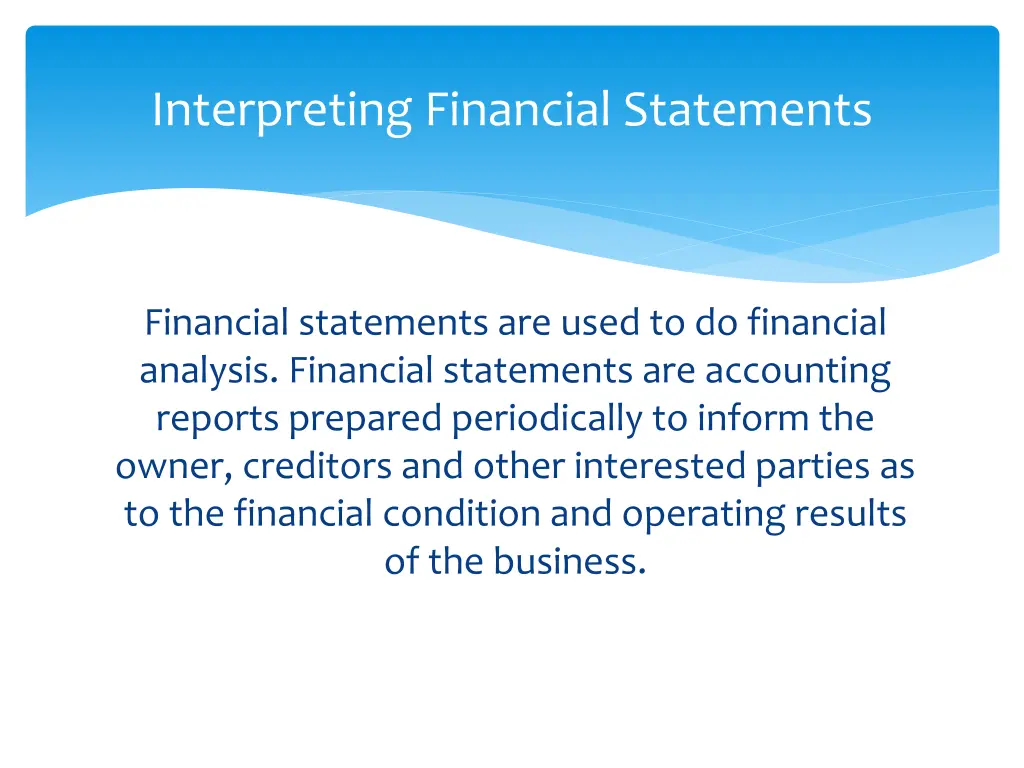interpreting financial statements