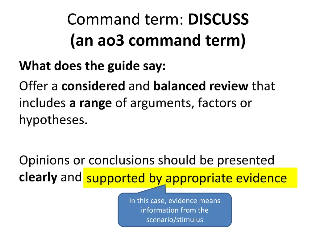 command term discuss an ao3 command term
