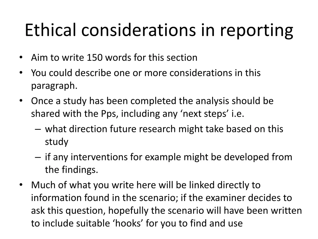 ethical considerations in reporting