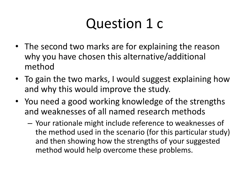 question 1 c