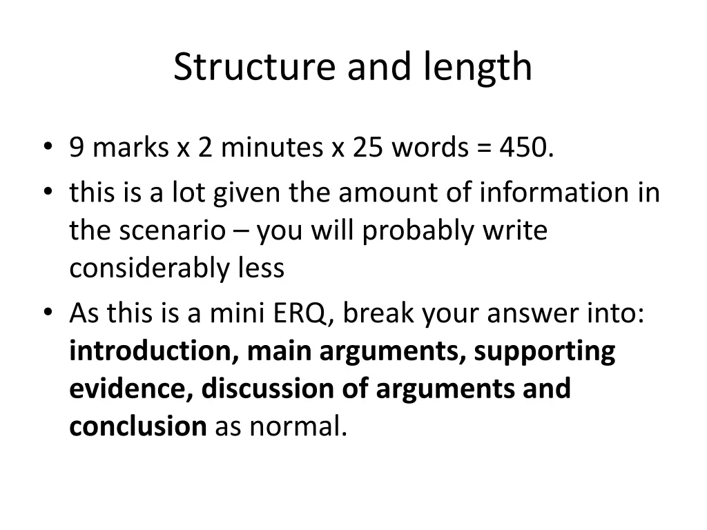 structure and length