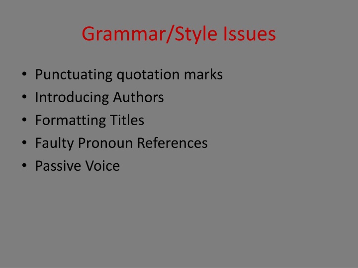 grammar style issues