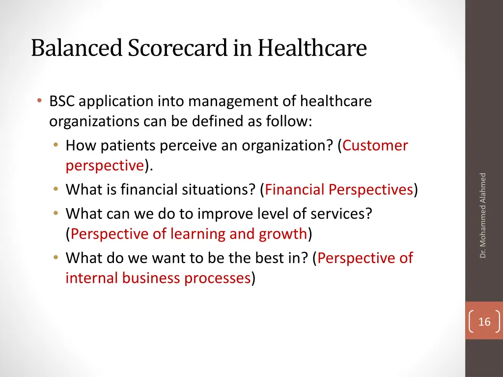 balanced scorecard in healthcare 2