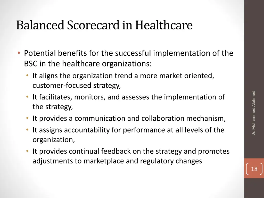 balanced scorecard in healthcare 4