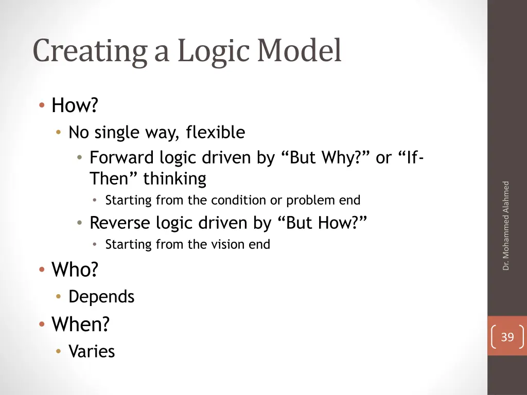 creating a logic model