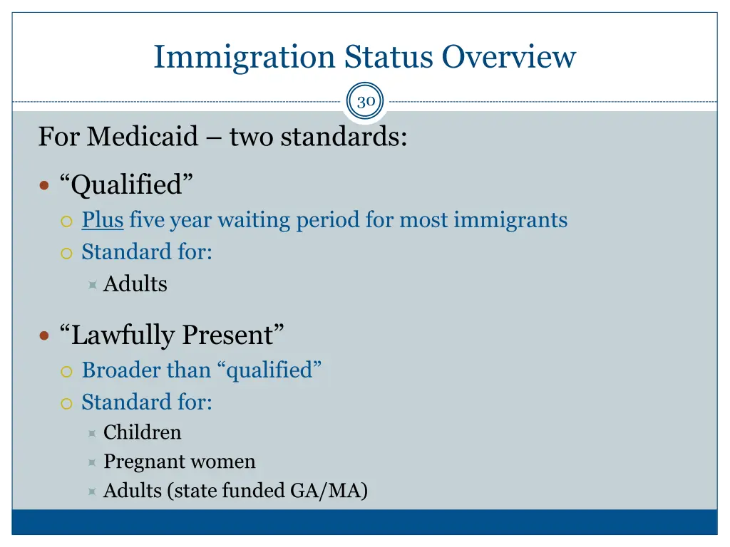 immigration status overview