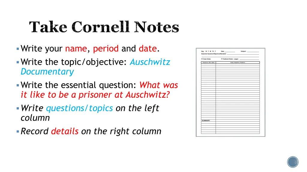 take cornell notes