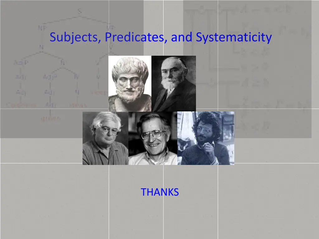 subjects predicates and systematicity 1