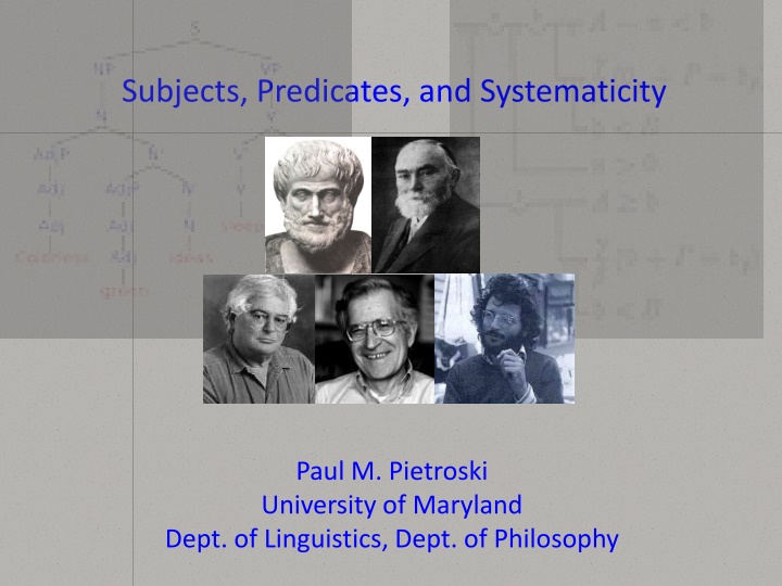 subjects predicates and systematicity