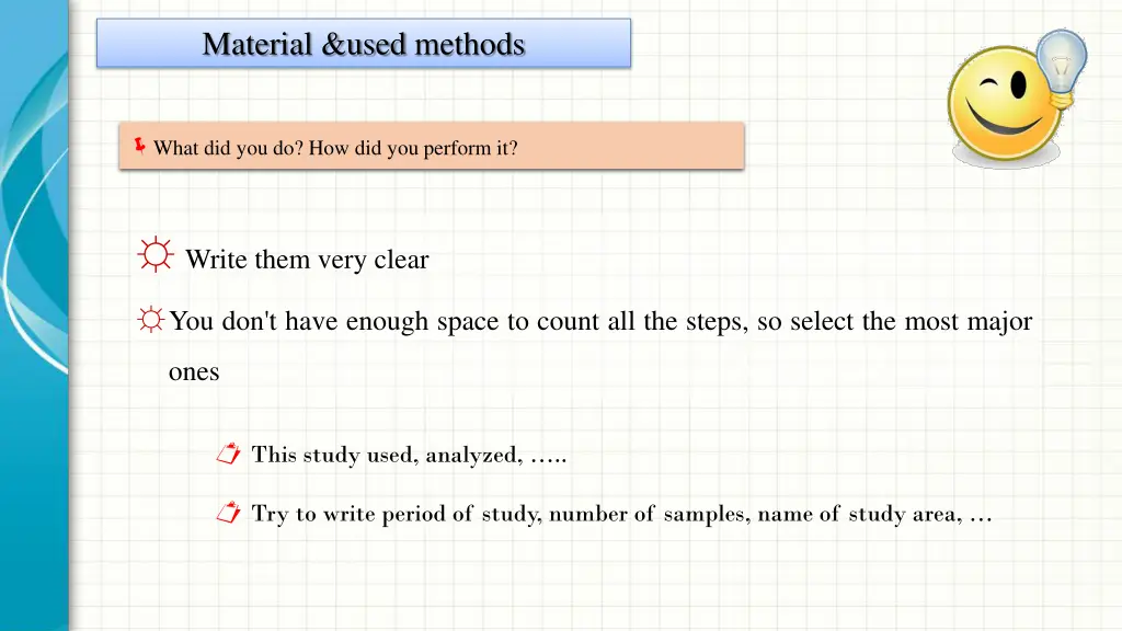 material used methods
