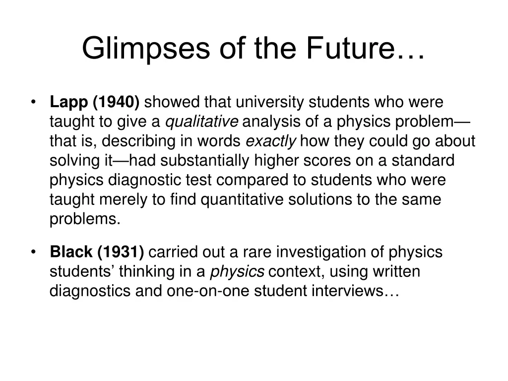 glimpses of the future