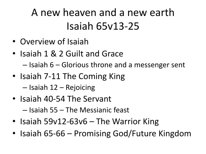 a new heaven and a new earth isaiah 65v13